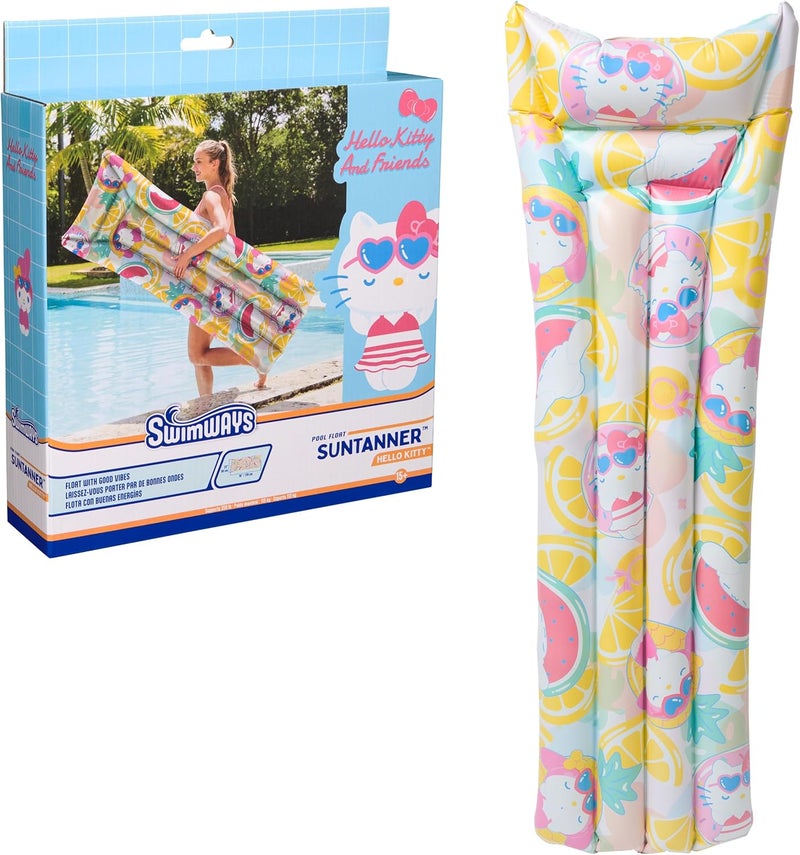 SwimWays Hello Kitty Suntanner Pool Float, Inflatable Pool Floats & Kids Pool Toys, Swimming Pool Accessories & Beach Essentials for Teens Aged 14 & Up - Image 1